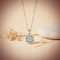 Aquamarine Zircon S925 Sterling Silver Necklace Women's Clavicle Chain Snowflake Pendant Simple Temperament Original Design Christmas Gift