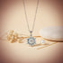 Aquamarine Zircon S925 Sterling Silver Necklace Women's Clavicle Chain Snowflake Pendant Simple Temperament Original Design Christmas Gift
