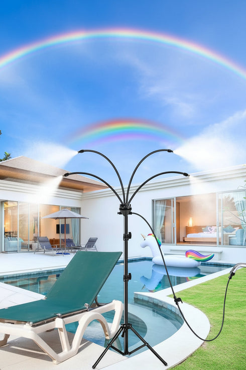 New adjustable standing atomizing nozzle system, outdoor cooling portable automatic garden sprayer