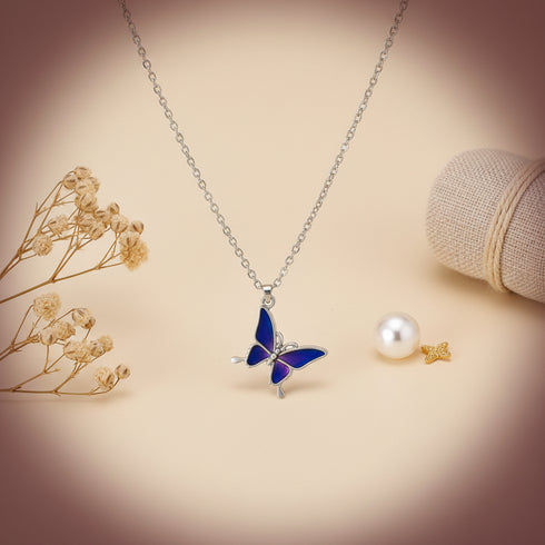 Warm color-changing butterfly necklace fashion personality design trendy Internet celebrity girlfriend couple gift temperature change color