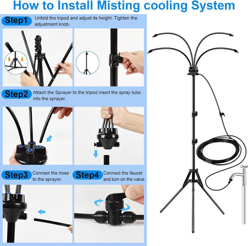 New adjustable standing atomizing nozzle system, outdoor cooling portable automatic garden sprayer