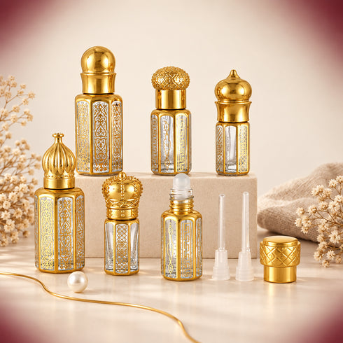 زجاجة تولة للعطر ودهن العود بغطاء مزخرف — من ريال بلس قطر