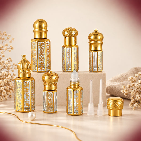 زجاجة تولة للعطر ودهن العود بغطاء مزخرف — من ريال بلس قطر
