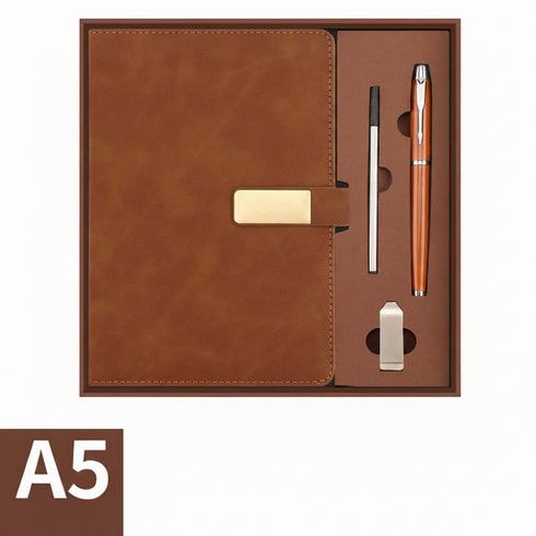 A5 طقم هدية دفتر الجلدي الفاخر